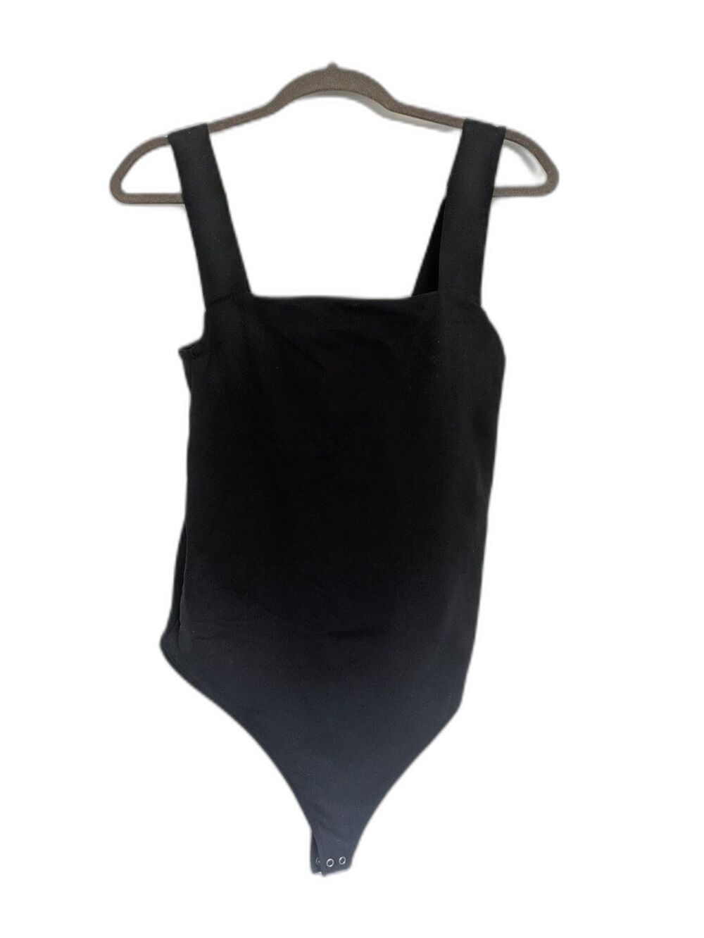 Abercrombie & Fitch Double Layered Seamless Square Neck Bodysuit L Black Tank